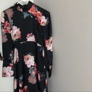 Zara Floral Cheongsam Dress satin